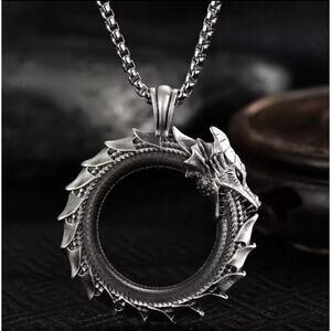 Ouroboros Dragon Necklace Mythical Serpent Men's Women's Christmas Birthday Gift